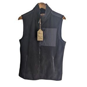 Telluride Clothing Company Mens Black Fleece Full Zip Vest Pockets NWT Size M